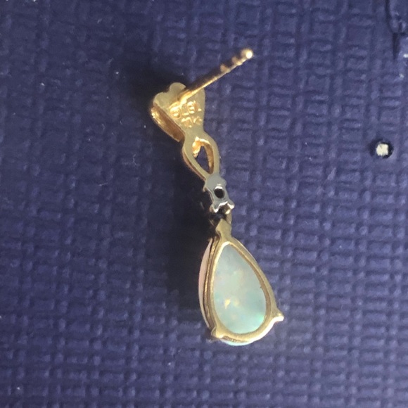 10k Opal Drop Earrings - Picture 4 of 4